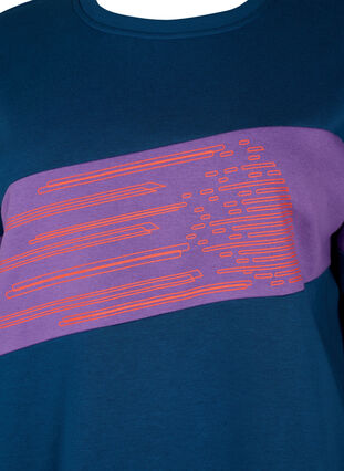 Sweatshirt met sportieve print, Blue Wing Teal Comb, Packshot image number 2