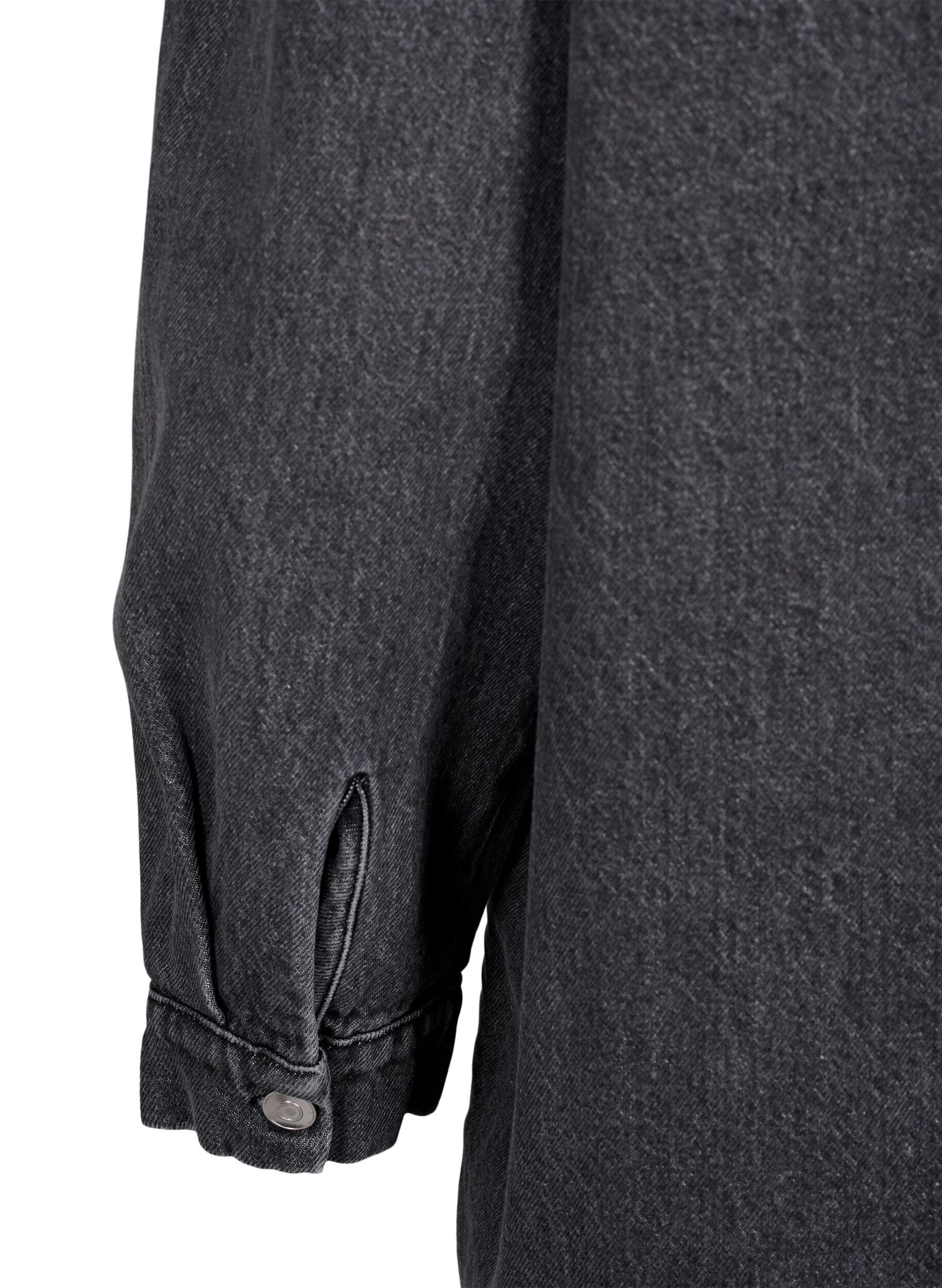 Zizzi Veste en jean ample avec boutons, Grey Denim, Packshot image number 4