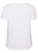 Katoenen T-shirt met V-hals en print aan de voorkant, Wit, Packshot image number 1