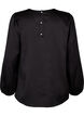 Blouse met lange mouwen en ronde hals, Black, Packshot image number 1