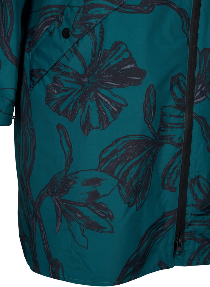 Veste de pluie avec impression, Deep Teal Black, Packshot image number 3