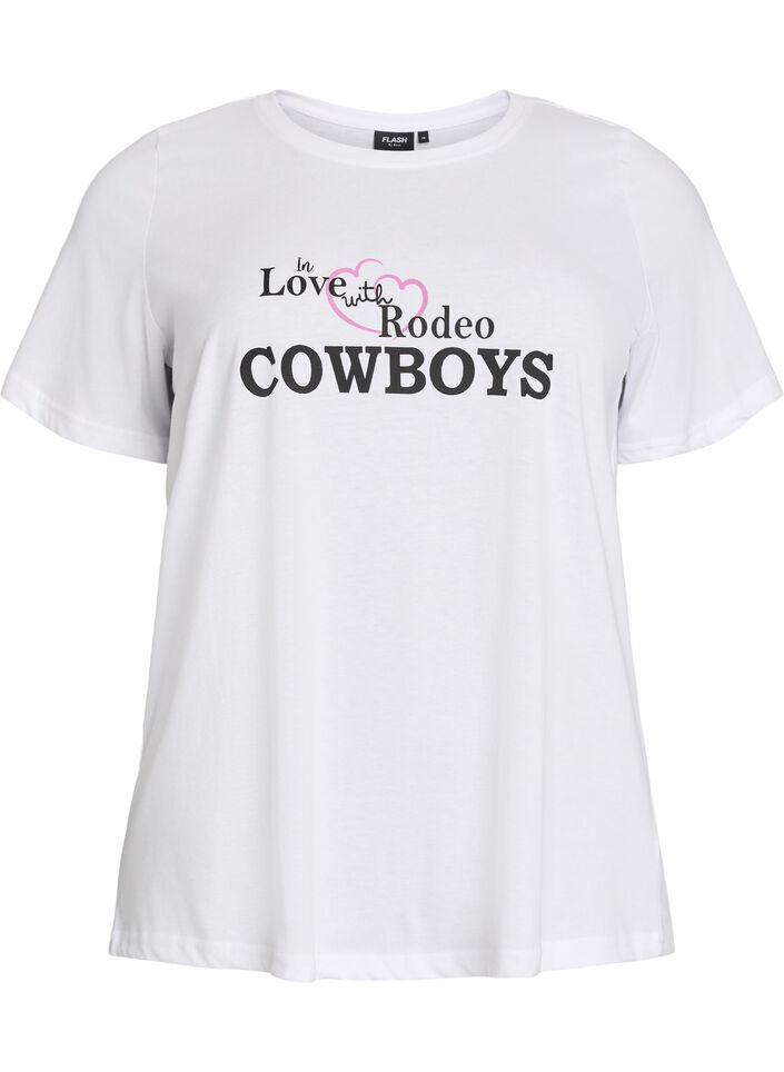 T-shirt imprim&eacute;, Blanc, Packshot