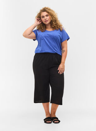 T-shirt ample à manches courtes en coton, Dazzling Blue SUNNY, Model image number 2