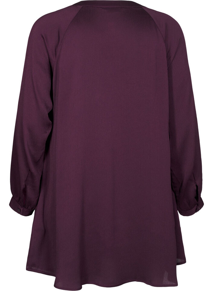 Lange blouse met knopen en lange mouwen, Potent Purple, Packshot image number 1