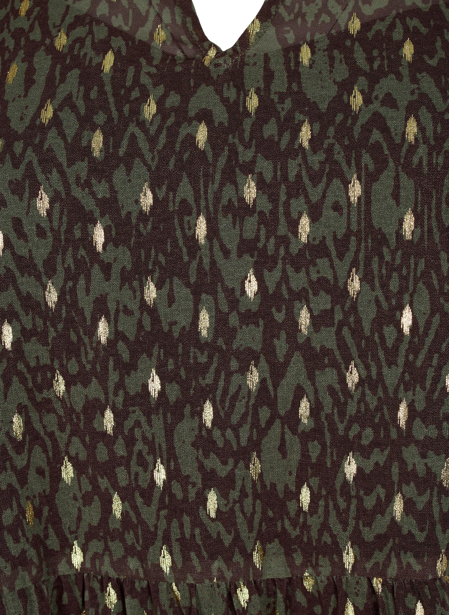 ZizziTuniek met print en lurex, Green Ethnic AOP, Packshot image number 2