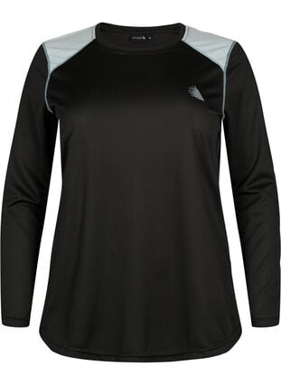 Ski-onderhemd met kleurenblok, Black w. Gray Mist, Packshot image number 0