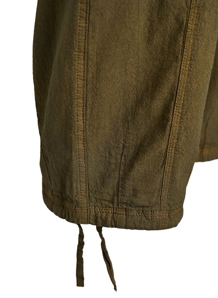 Pantacourt en coton, Vert fonc&eacute;, Packshot image number 3