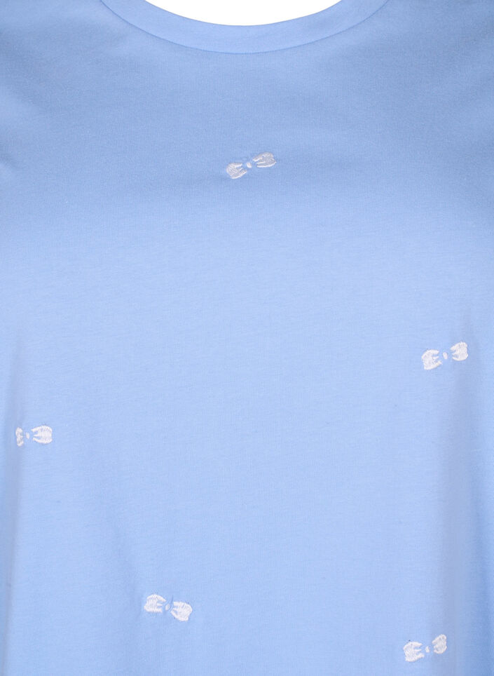 T-shirt van biologisch katoen met strikjes, Serenity W. Bow Emb., Packshot image number 2