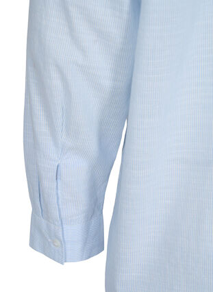 Chemise de nuit rayée en coton, White w. Blue Stripe, Packshot image number 3