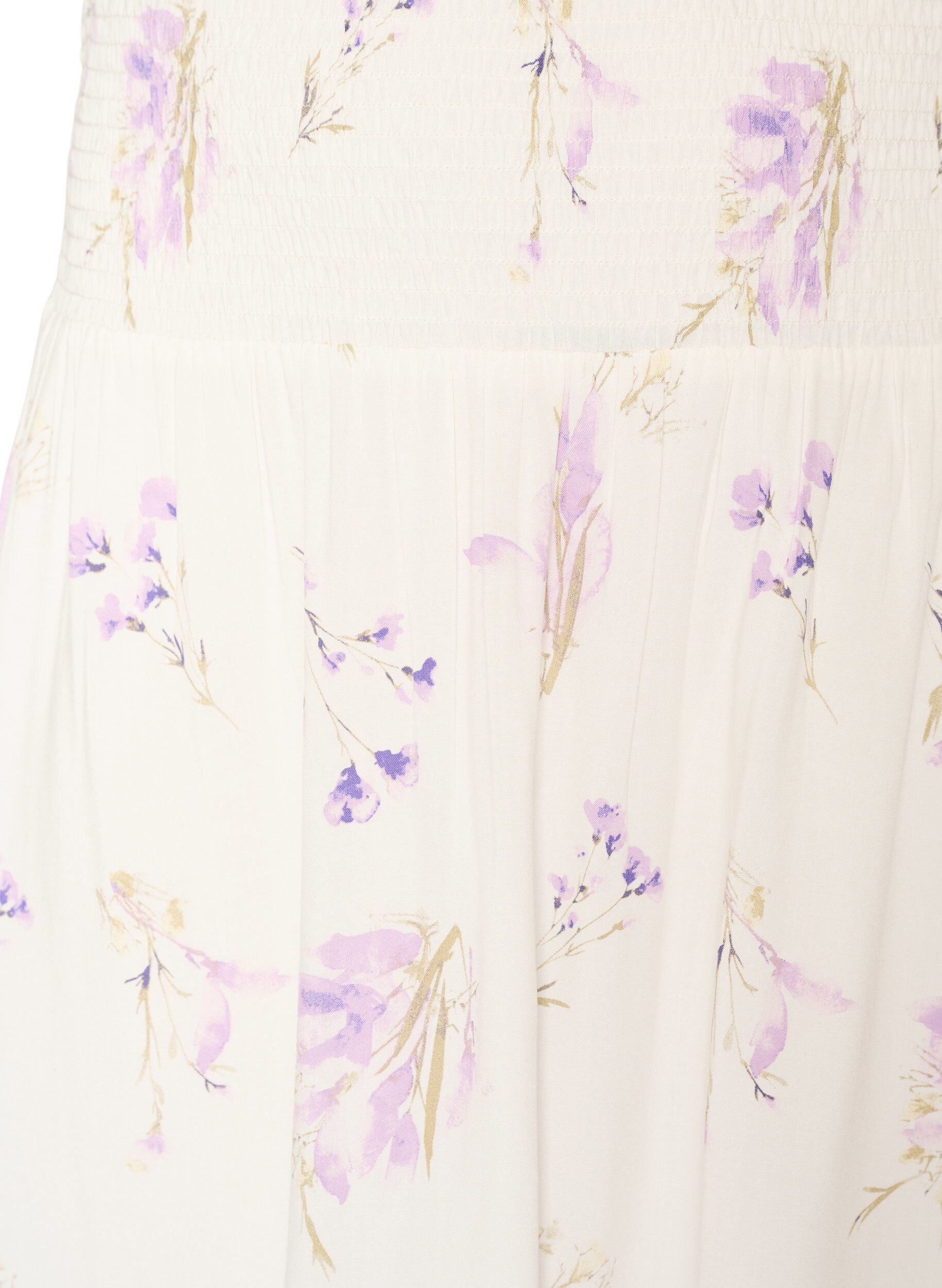 ZizziViscose maxi-rok met smock, Wit, Packshot image number 2