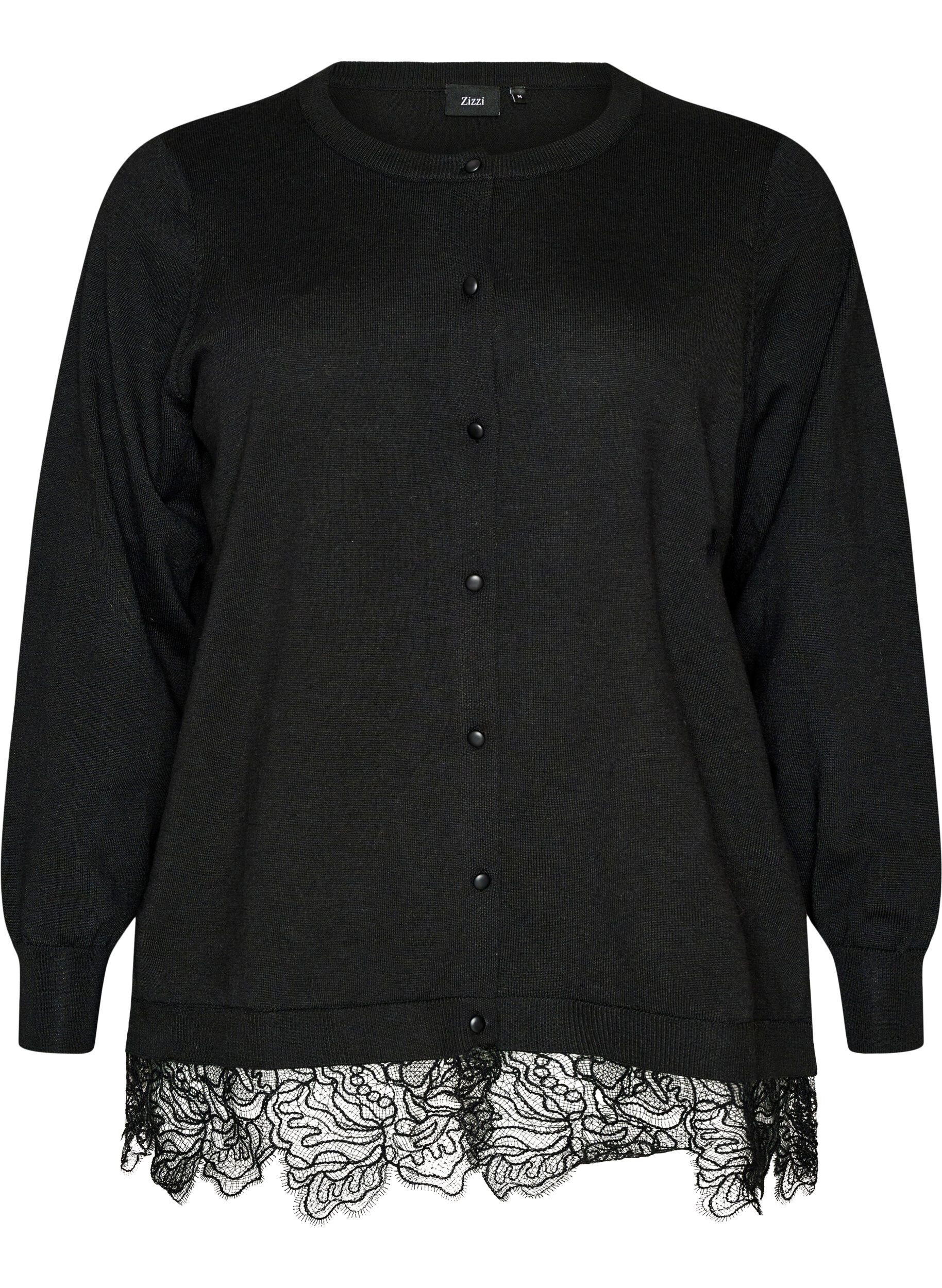Cardigan met brede kanten zoom