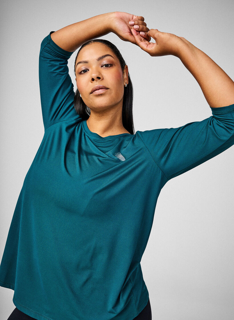 Blouse d'entra&icirc;nement &agrave; manches 3/4, Vert, Image image number 0