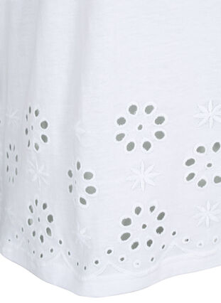 T-shirt en coton avec broderie anglaise, Bright White, Packshot image number 3