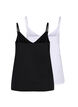 Set van 2 basic tops in katoen, Black/Bright White, Packshot image number 1