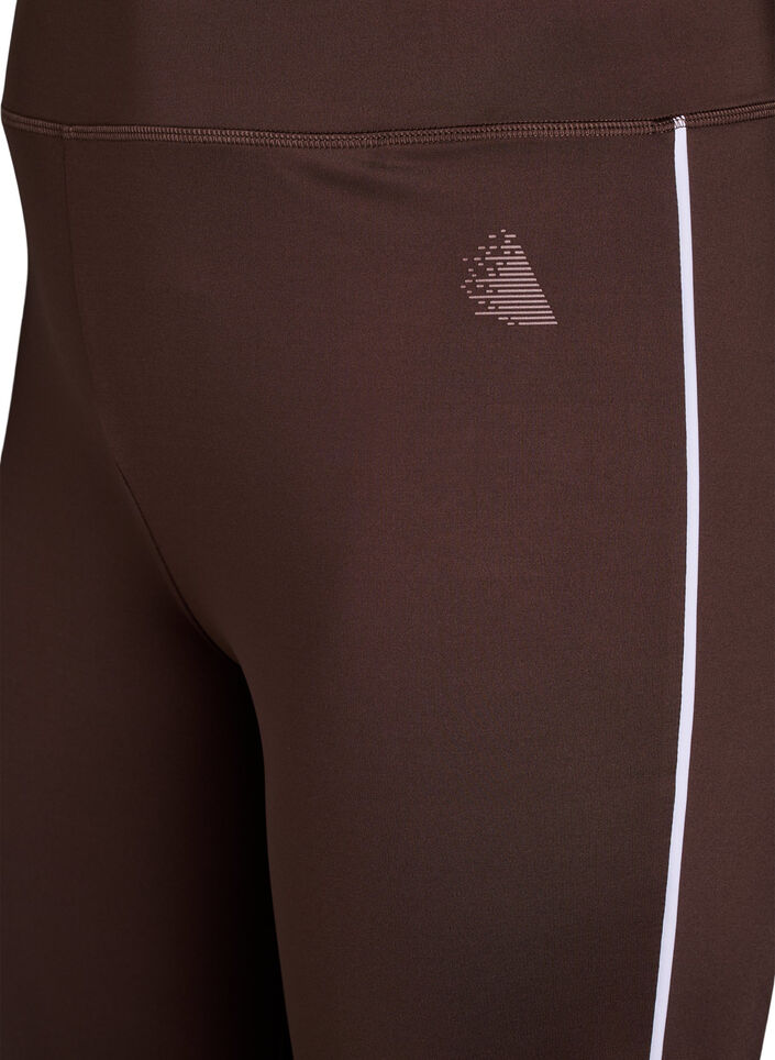 Uitlopende workoutbroek met contrasterende biezen, Bruin, Packshot image number 2