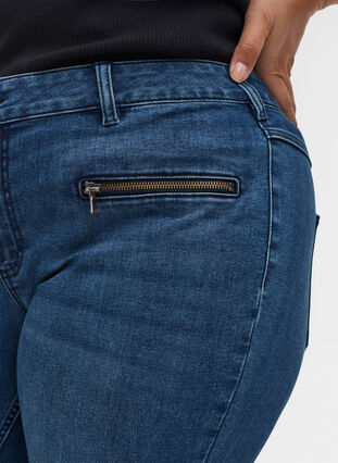 Extra slanke Sanna jeans met rits, Blue denim, Model image number 2