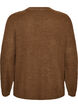 Blouse en maille c&ocirc;tel&eacute;e avec d&eacute;tails de boutons, Marron, Packshot image number 1