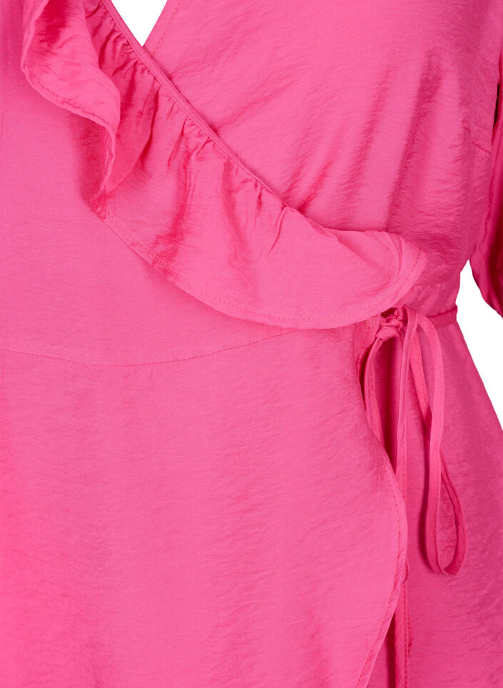Blouse cache-cœur en viscose avec manches mi-longues, Beetroot Purple, Packshot image number 2