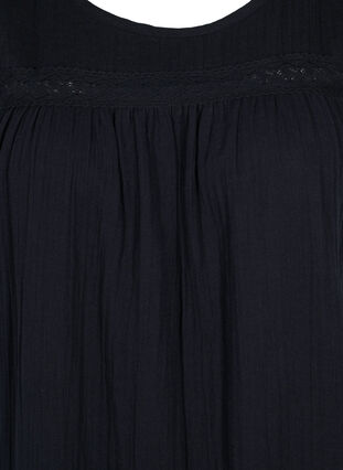 Robe sans manches en coton en forme trapèze, Black, Packshot image number 2