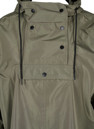 Poncho de pluie avec capuche et poche frontale, Castor Gray, Packshot image number 2