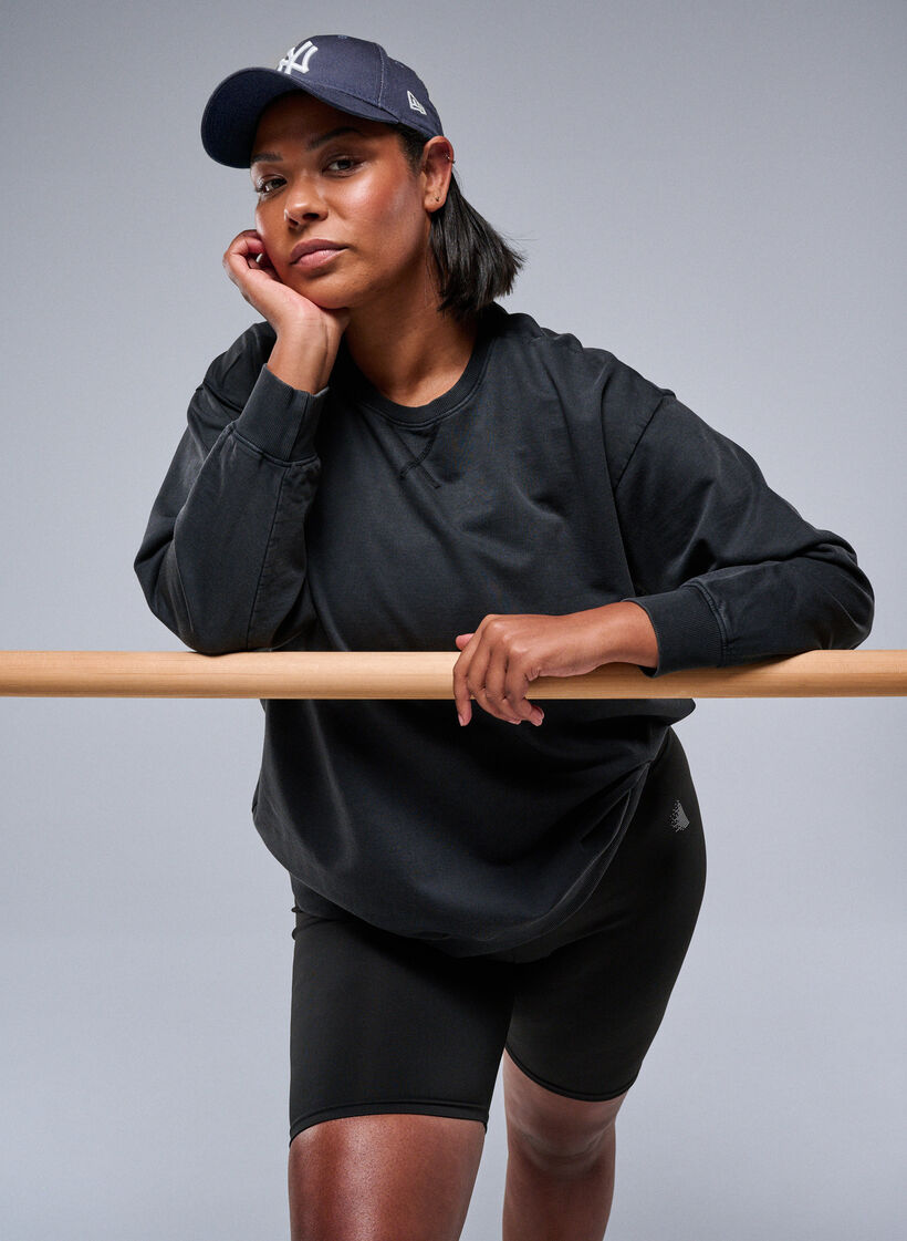 Sweat-shirt ample &agrave; l'aspect d&eacute;lav&eacute;, Gris, Image image number 0