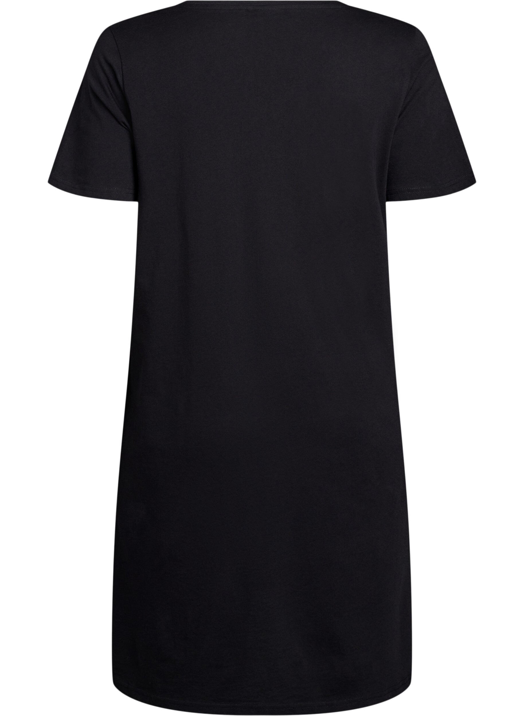 ZizziChemise de nuit en coton biologique et &agrave; col en V, , Packshot image number 1