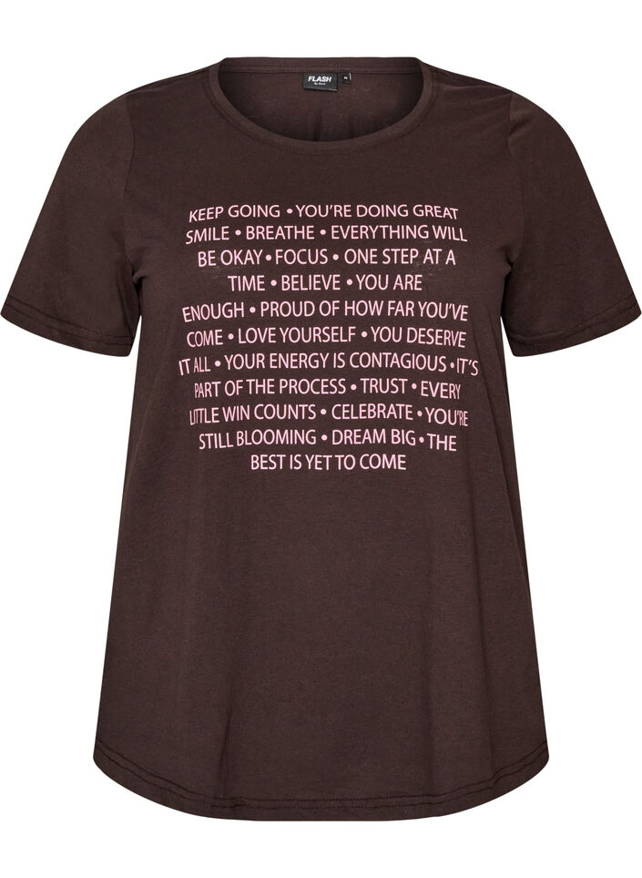 T-shirt imprim&eacute;, Marron, Packshot image number 0