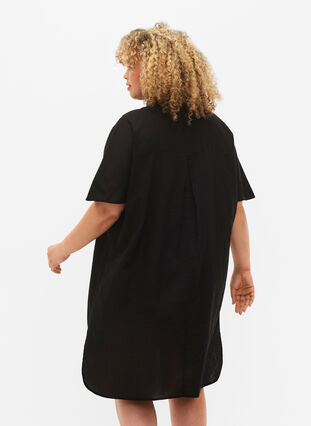 Chemise longue à manches courtes, Black, Model image number 1