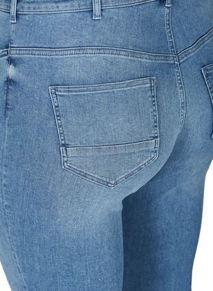 Cropped Amy jeans met onafgewerkte randjes, Blue denim, Packshot image number 3