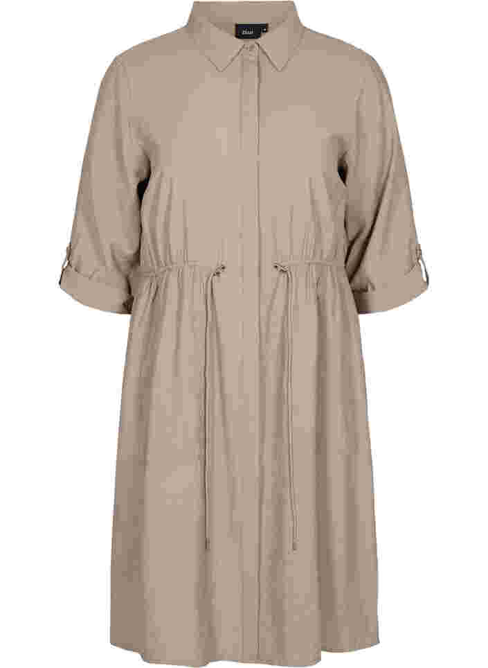 Viscose blouse jurk met verstelbare taille, Fungi, Packshot
