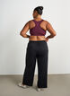 Trainingsbroek met wijde pijpen en hoge taille, Zwart, Model image number 1