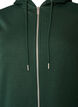 Sweat &agrave; capuche long avec zip et poches, Vert fonc&eacute;, Packshot image number 2