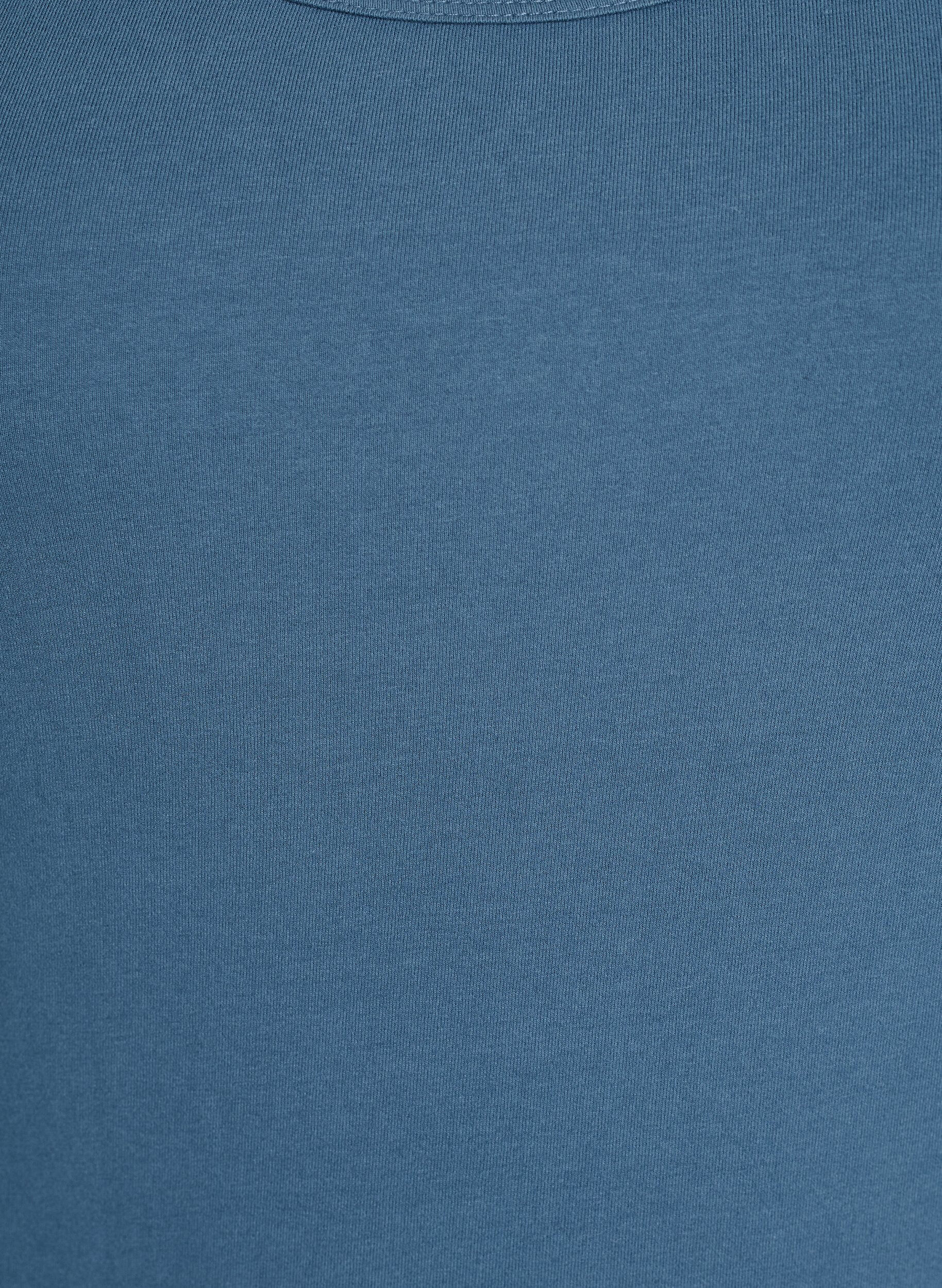 Zizzi Haut basic uni en coton, Gris bleut&eacute;, Packshot image number 2