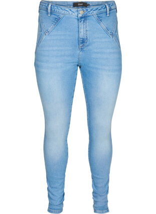 Jean Amy ultra slim avec coutures audacieuses, Light blue, Packshot image number 0