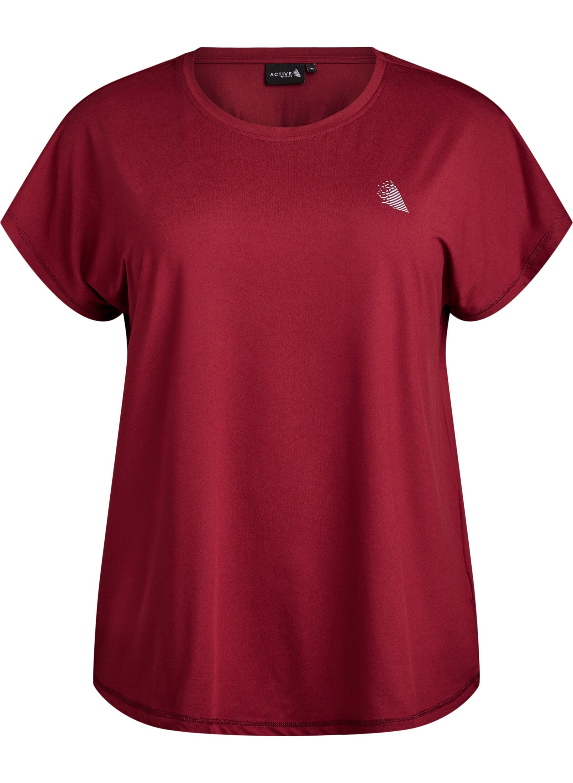 ZizziEffen gekleurd trainingsshirt, Rood, Packshot image number 0