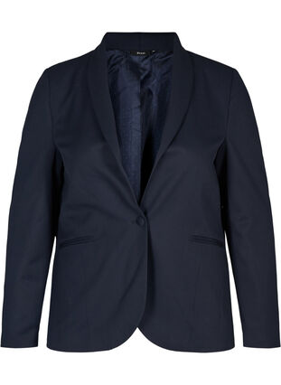 Klassieke blazer met schoudervullingen, Night Sky, Packshot image number 0