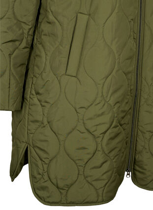 Lange gevoerde jas met zakken en rits, Winter Moss, Packshot image number 3