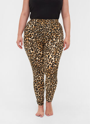 Viscose legging met luipaardprint, LEO AOP, Model image number 2