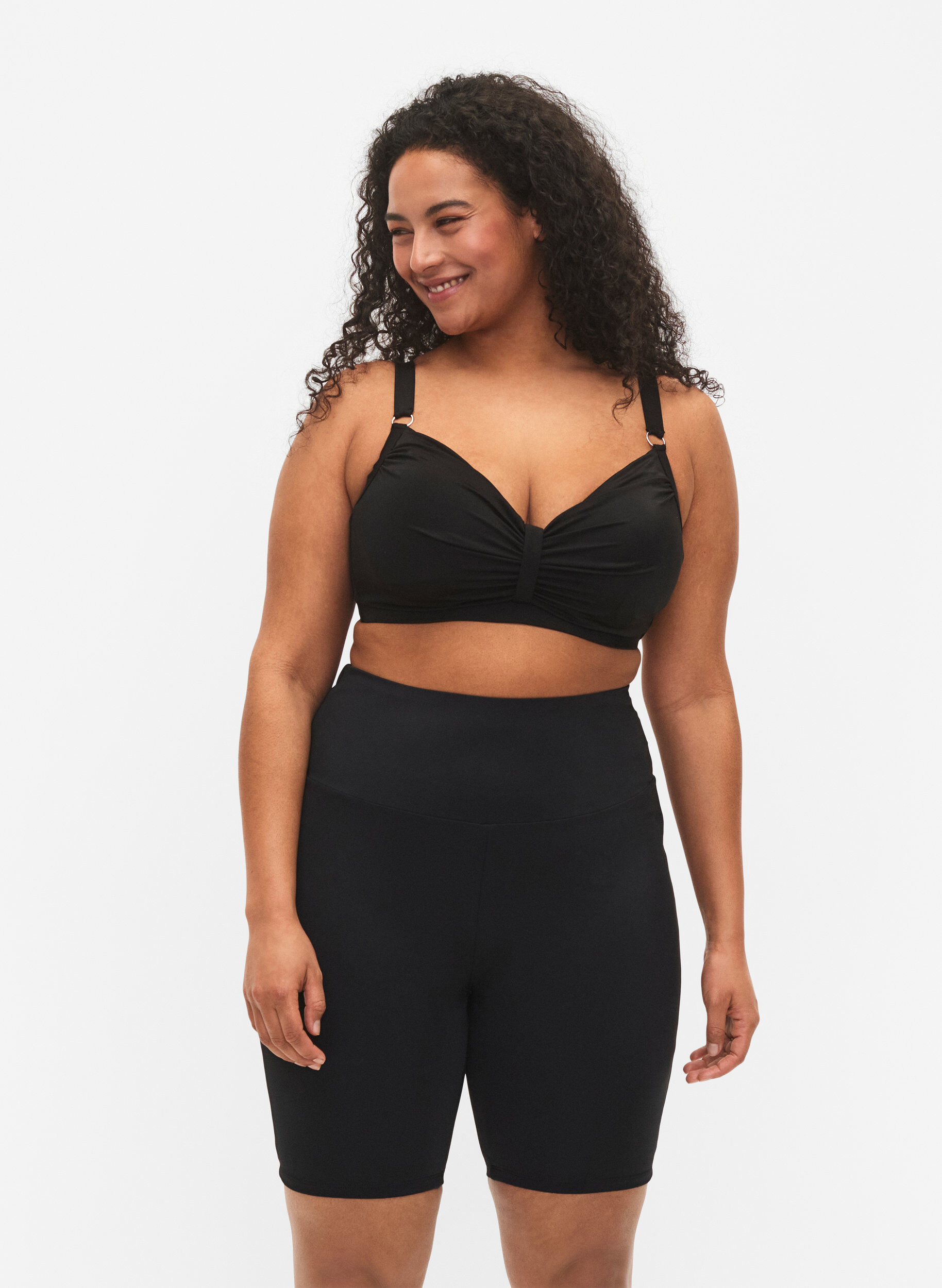 Lange zwemshorts, Zwart, Model