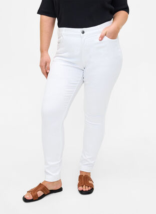 Jean taille régulière Viona, White, Model image number 2