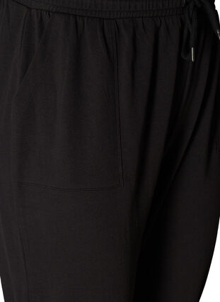 Pantalon d'entraînement de couleur unie avec détails froissés, Black, Packshot image number 2