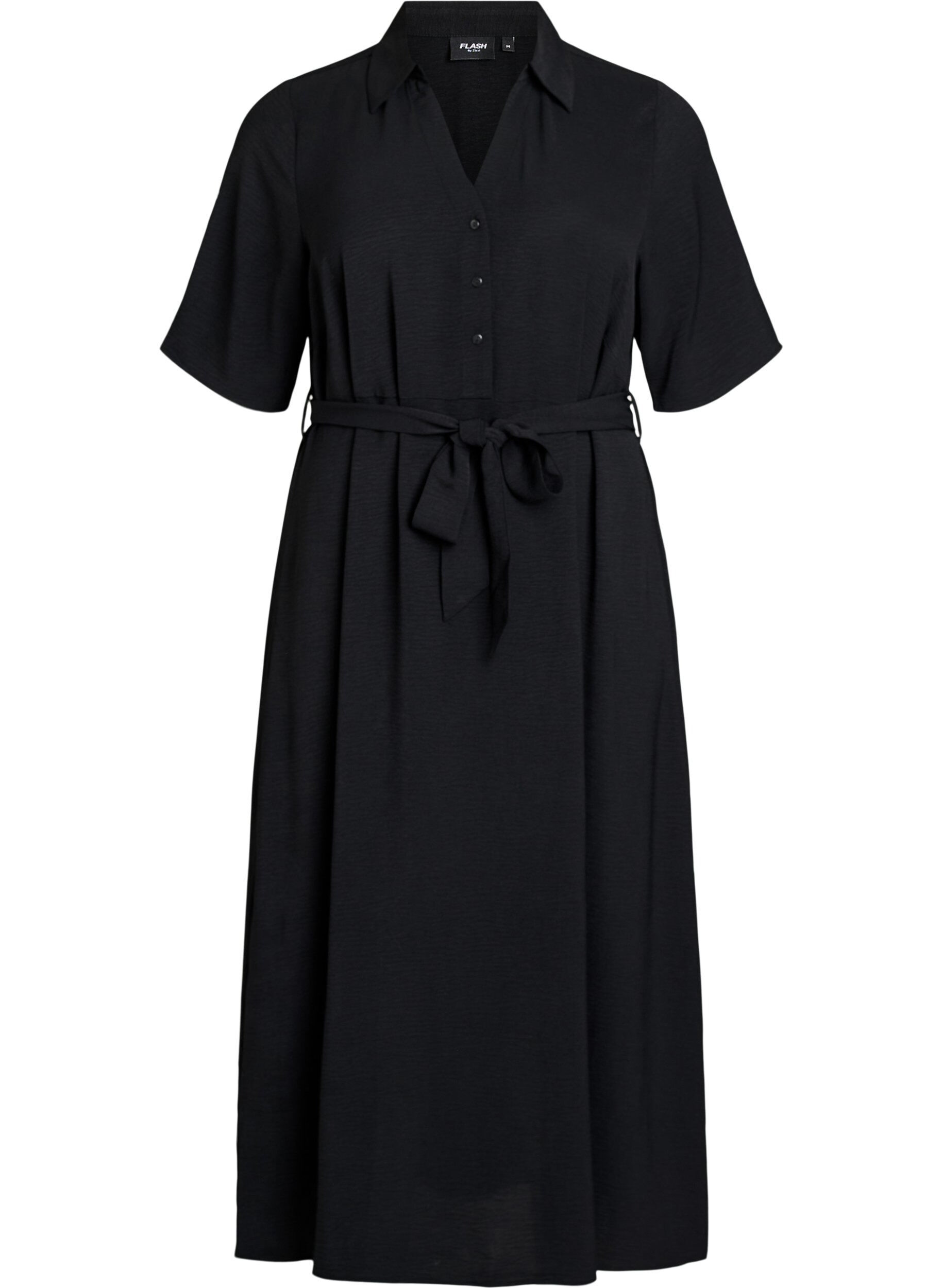 Robe chemise midi avec ceinture &agrave; nouer