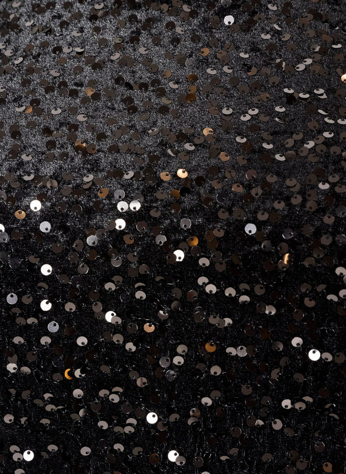Blouse en sequins avec manches au coude, Noir, Packshot image number 2