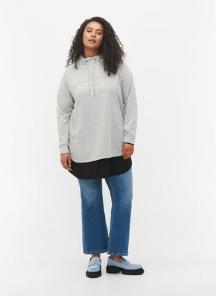 Sweat-shirt à col montant, Light Grey Melange, Model image number 2