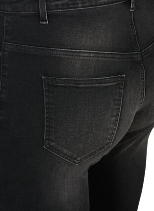 Cropped Nille jeans met gerafelde randen, Dark Grey Denim, Packshot image number 3