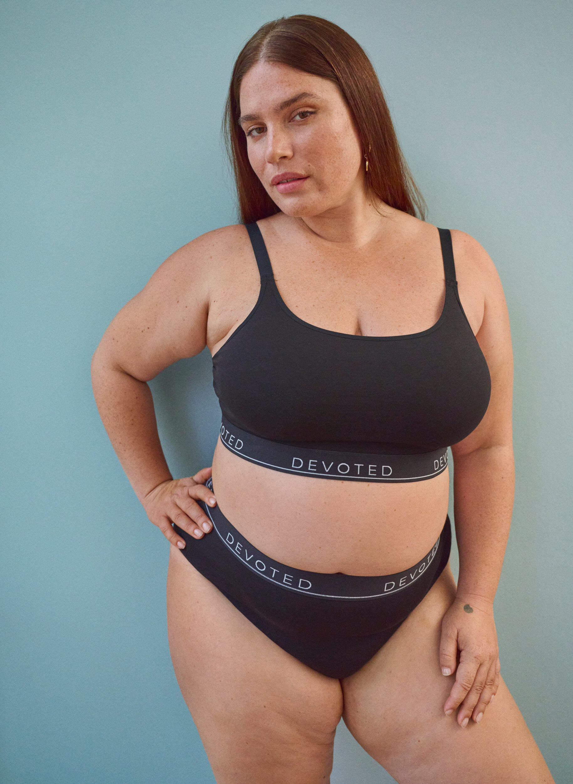 Zizzi String en coton avec taille normale, Noir, Image image number 0