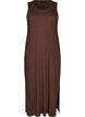 Mouwloze ribjurk van viscose, Bruin, Packshot image number 0