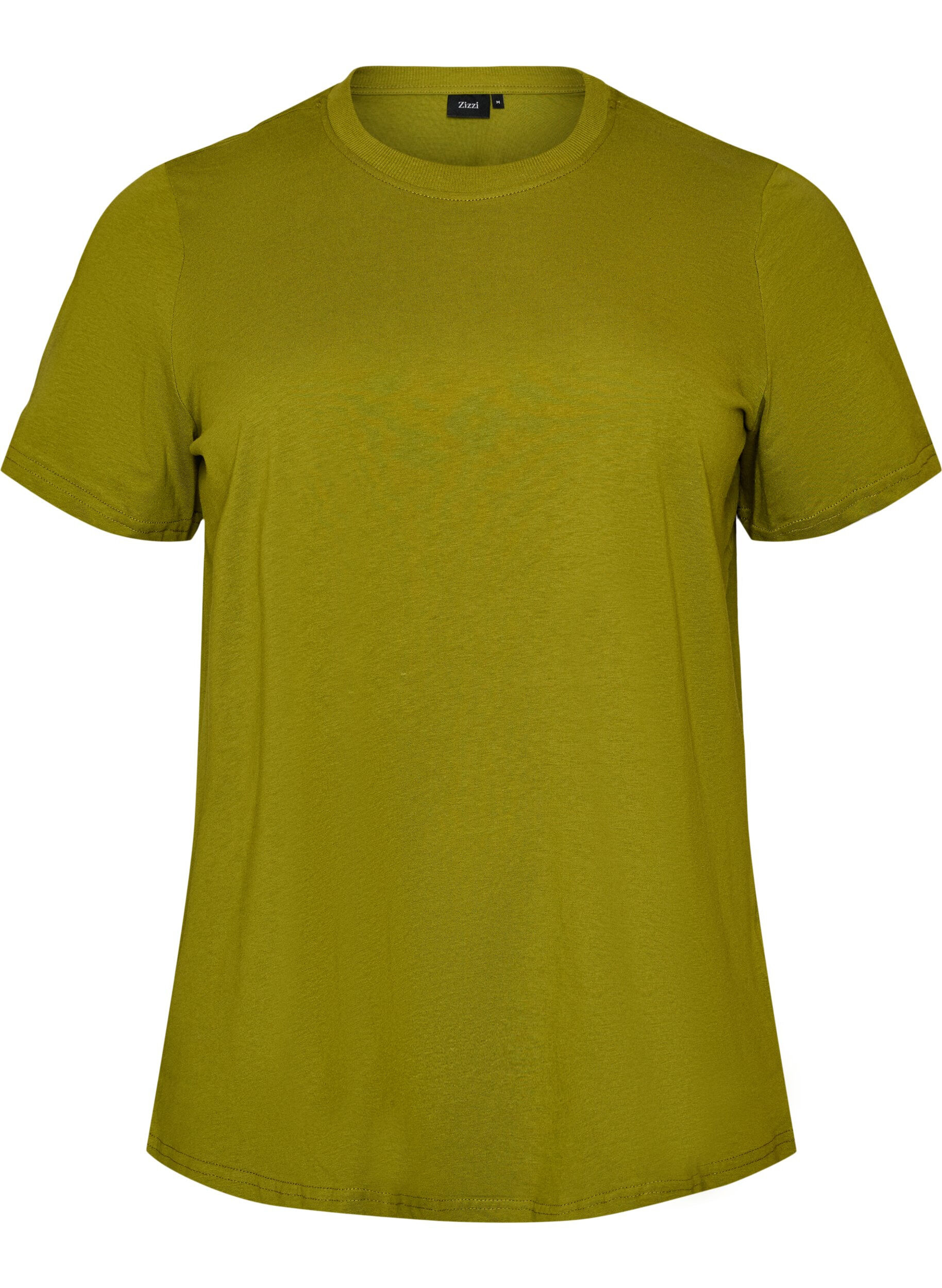 T-shirt basique en coton &agrave; col rond
