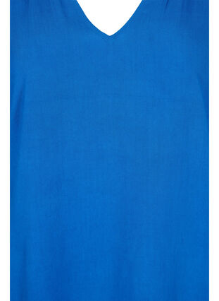 Robe en viscose à manches courtes et col en V, Classic Blue, Packshot image number 2