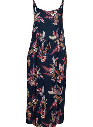 Viscose maxi-jurk met bloemenprint , Indian Summer Flower, Packshot image number 0